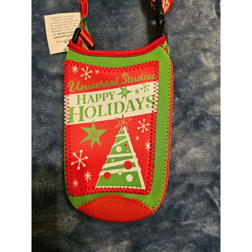 Universal Studios Happy Holidays Lanyard Pouch Phone Cup Holder Shoulder Bag